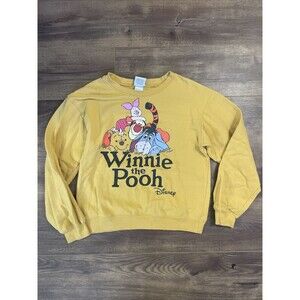 Winnie The Pooh and Friends Disney Yellow Crewneck Sweatshirt Size XS Cotton